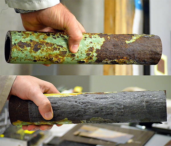 Before & After Corroded Pipe